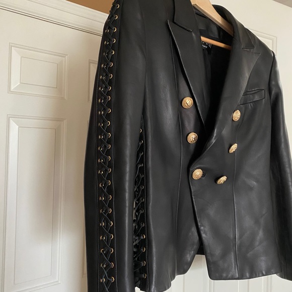 Balmain leather blazer. Size FR42. US10. - Picture 2 of 4